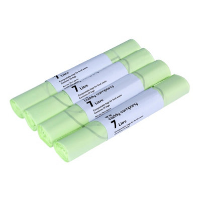 7L Caddy Company Compostable Kitchen Caddy Liners (Medium) - 4 Rolls