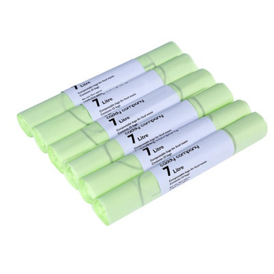 7L Caddy Company Compostable Kitchen Caddy Liners (Medium) - 6 Rolls