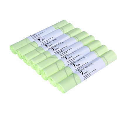 7L Caddy Company Compostable Kitchen Caddy Liners (Medium) - 8 Rolls