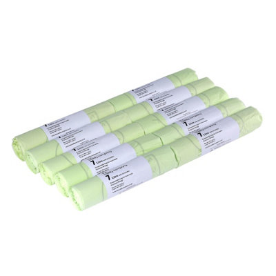7L Caddy Company Tie Handle Compostable Kitchen Caddy Liners (Medium) - 10 Rolls