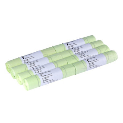 7L Caddy Company Tie Handle Compostable Kitchen Caddy Liners (Medium) - 8 Rolls