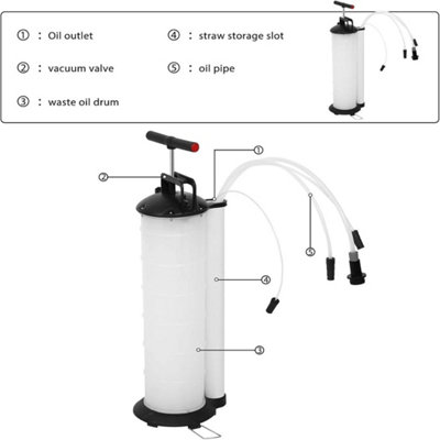 7L Pneumatic Manual Vacuum Oil Fluid Extractor Pump