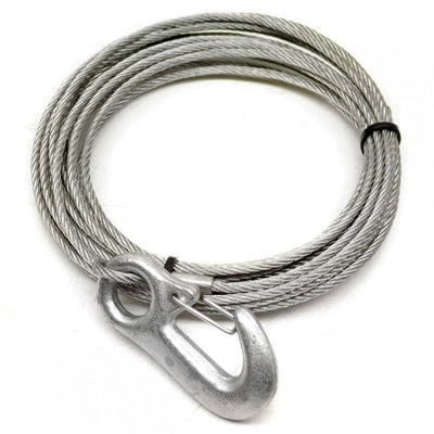 7m Galvanised Winch Cable with Hook TR148 DIY at B&Q