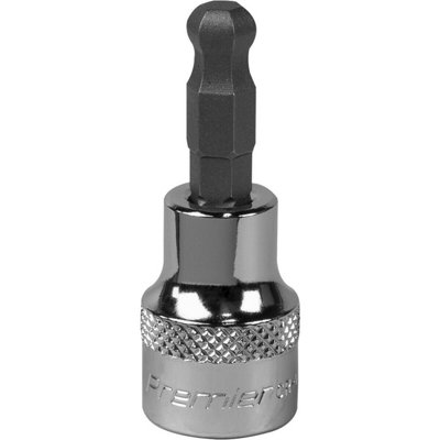 7mm Ball-End Hex Socket Bit for 3/8" Drive - Chrome Vanadium Wrench Tool