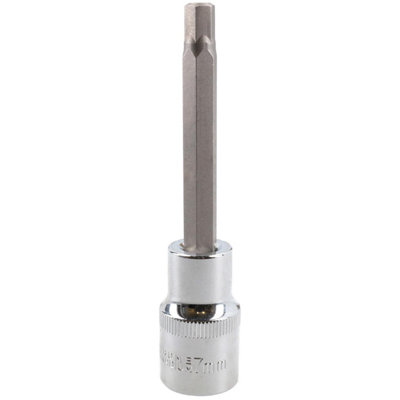 7mm Hex Allen Key Long Bit Internal Socket Metric 1/2" Drive 100mm Length Cr-V