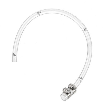 7mm ID x 12mm OD Clear Silicone Vacuum Hose 10 Metres with 2 Stainless ...