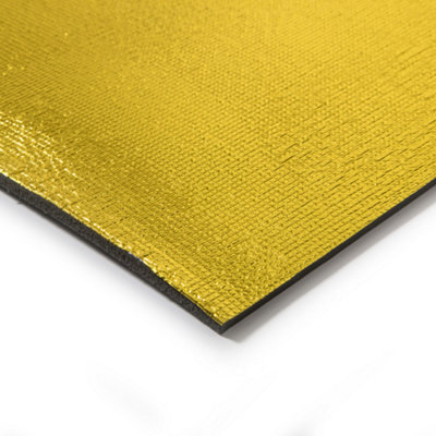 7mm Professional Gold Wood & Laminate Underlay 7.5m2 (1m x 7.5m Roll) High Density Foam Thick Gold Foil Floor Leveling Insulation