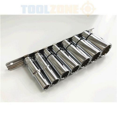 7Pc 3/8" Deep Whitworth Sockets Quality Tool Crv Toolzone
