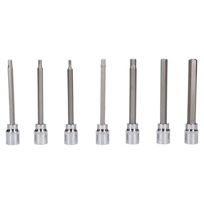 7pc 3/8" Drive 3 - 10mm Hex Key Socket Allen Keys Metric Extra Long 110mm Set
