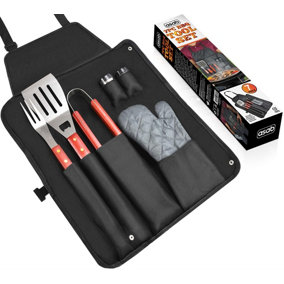 7pc Bbq Cooking Tool Utensil Set With Barbecue Grilling Apron