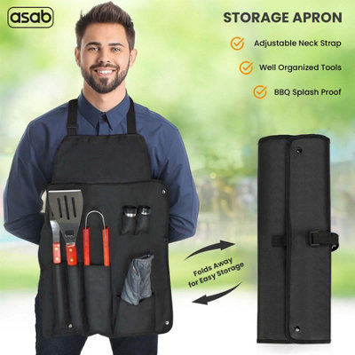 7pc Bbq Cooking Tool Utensil Set With Barbecue Grilling Apron