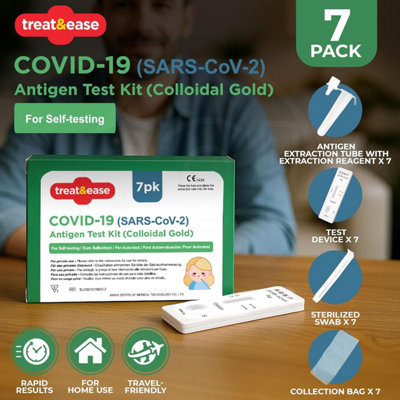 7pc COVID 19 SARS CoV 2 Antigen Test Kit Nasal Self Testing Home Rapid ...