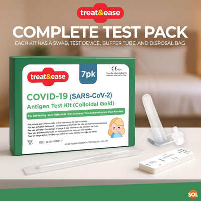 7pc COVID 19 SARS CoV 2 Antigen Test Kit Nasal Self Testing Home Rapid ...