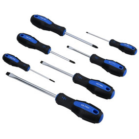 7pc Screwdrivers Set Flat Headed + Phillips With Cushioned Grip magnetic Tips