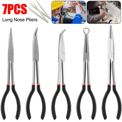 thumbnail image 2 of Amtech 11" Long Reach Nose Pliers Set – Straight, Bent, And Angled Tips – Mechanic Tool 2 of 5