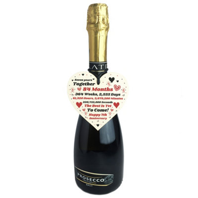 7th Anniversary Gift Husband Wife Wedding Seven Years Mr Mrs Gift Wood Heart - 3