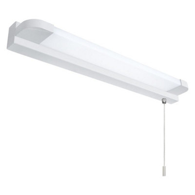 7w LED Bathroom Mirror Wall Light With Pull Cord Cool White 6500k