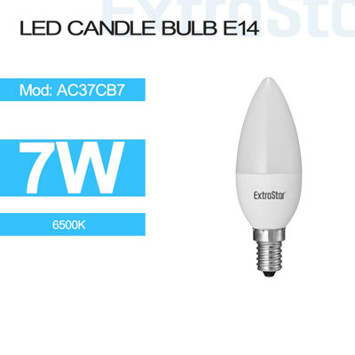 7W LED Candle Bulb E14, 6500K, Paper Pack