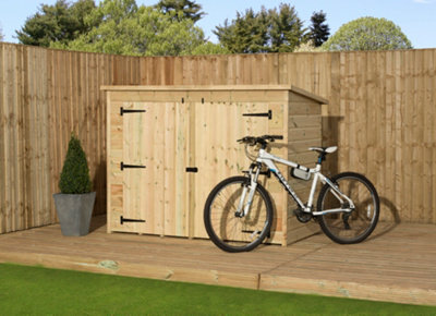 7x3 Empire Bike store pressure treated tongue and groove wooden garden shed (7' x 3' / 7ft x 3ft) (7x3)