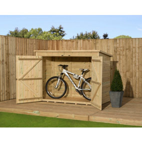 7x4 Empire Bike store pressure treated tongue and groove wooden garden shed (7' x 4' / 7ft x 4ft) (7x4)