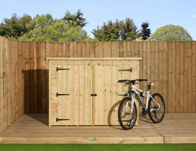 7x4 Empire Bike store pressure treated tongue and groove wooden garden shed 7 x 4 7ft x 4ft 7x4 DIY at B Q
