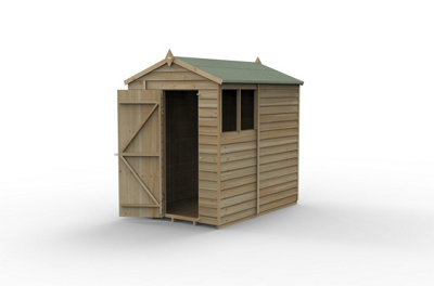 7x5 4LIFE Apex Shed 25yr Guarantee Overlap Pressure Treated - Single ...