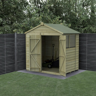 7x5 Apex Shed Beckwood Shed 25yr Guarantee Shiplap Pressure Treated - 2 Windows - Double Door