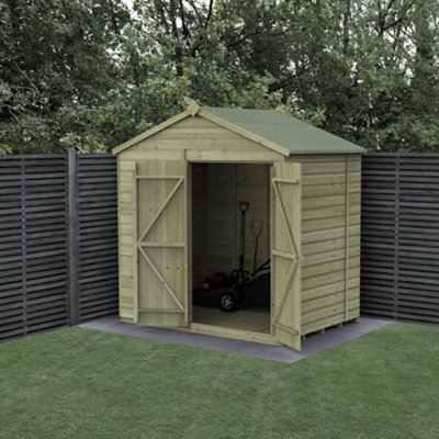 7x5 Apex Shed Beckwood Shed 25yr Guarantee Shiplap Pressure Treated - No Windows - Double Door