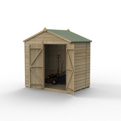 7x5 Apex Shed Beckwood Shed 25yr Guarantee Shiplap Pressure Treated - No Windows - Double Door