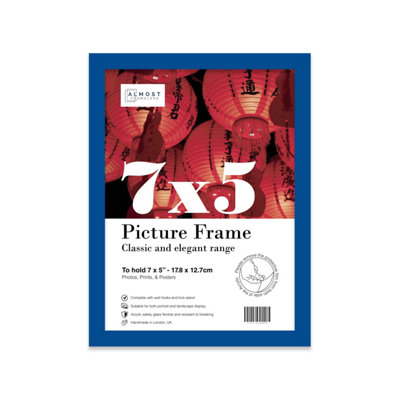 7x5 Blue Picture Frame (12.7 x 17.8cm) Poster, Photo, Artwork, Gallery Wall or Print