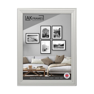 7x5" Classic Light Grey Modern Picture Frame - Poster Frame for Photos, Prints and Wall Art - Elegant Home Decor