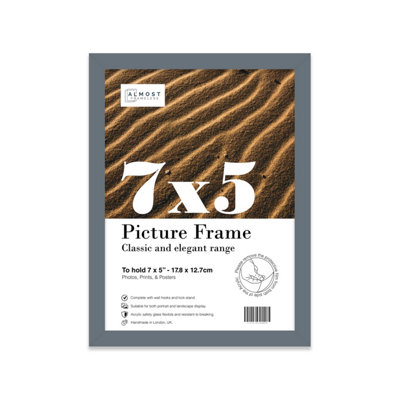 7x5 Grey Picture Frame (12.7 x 17.8cm) Poster, Photo, Artwork, Gallery Wall or Print