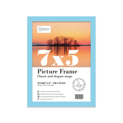 7x5 Light Blue Picture Frame (12.7 x 17.8cm) Poster, Photo, Artwork, Gallery Wall or Print