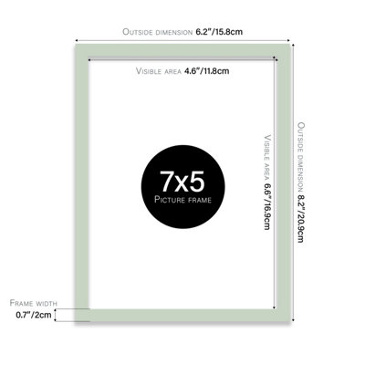 7x5 Mint Green Picture Frame (12.7 x 17.8cm) Poster, Photo, Artwork, Gallery Wall or Print