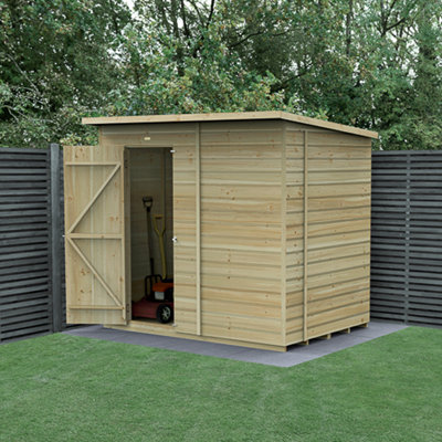 7x5 Pent Shed Beckwood Shed 25yr Guarantee Shiplap Pressure Treated  - No Windows