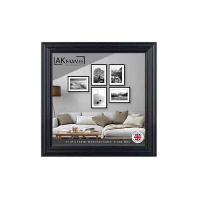 7x7" Classic Black Modern Picture Frame - Poster Frame for Photos, Prints and Wall Art - Elegant Home Decor