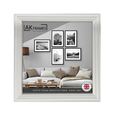 7x7" Classic Light Grey Modern Picture Frame - Poster Frame for Photos, Prints and Wall Art - Elegant Home Decor