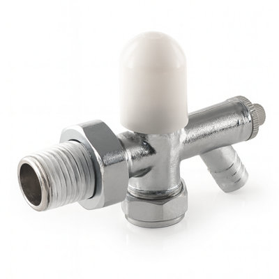8/10mm Chrome Plated Nova Angle Radiator Valve with Drain Off - Heating ...