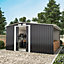 8.4 x 8.5 ft  Black Metal Shed Garden Storage Shed with 8.5 x 2.1 ft Log Store