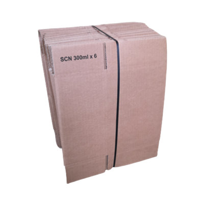 8.5 x 6 x 4.5" Inch, 22 x 16 x 11cm Small Single Wall 6 x 300ml Bottle Cardboard Box, Pack of 25