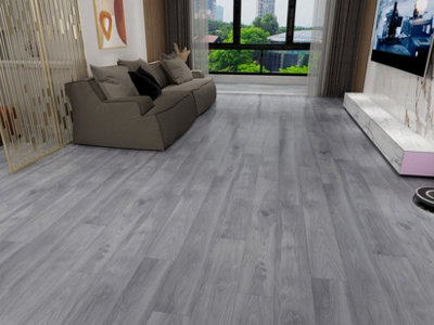 8.7mm Thickness - Casa Floors SPC Click Vinyl Floor Shadow Grey - 1.33m²/Pack - 3