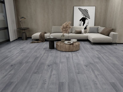 8.7mm Thickness - Casa Floors SPC Click Vinyl Floor Shadow Grey - 1.33m²/Pack - 4