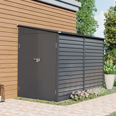 8.8x4.7 ft Garden Storage Shed with Single Lockable Door Outdoor Metal Sheds Storage House for Backyard Patio