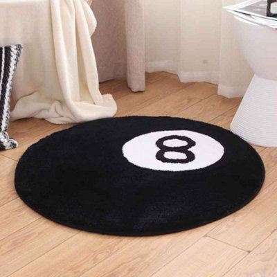 8 Ball Round Rug Soft Tufted Indoor Home Decor Floor Mat
