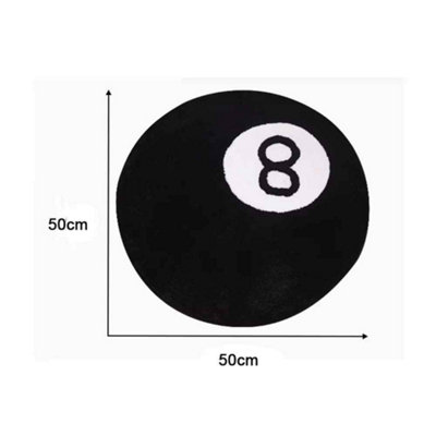 8 Ball Round Rug Soft Tufted Indoor Home Decor Floor Mat