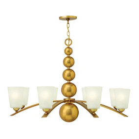8 Bulb Chandelier Hanging Pendant Ceiling Light Vintage Brass LED E27 60W Bulb