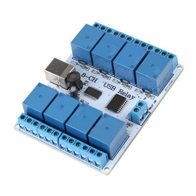 8-Channel 12VDC USB Relay Controller Module for Robotics and Automation