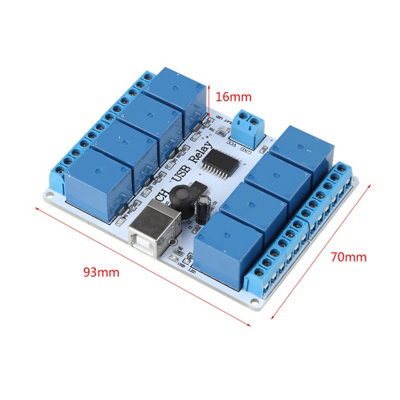 8-Channel 12VDC USB Relay Controller Module for Robotics and Automation
