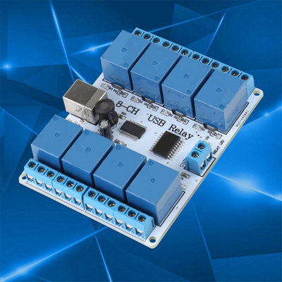 8-Channel 12VDC USB Relay Controller Module for Robotics and Automation
