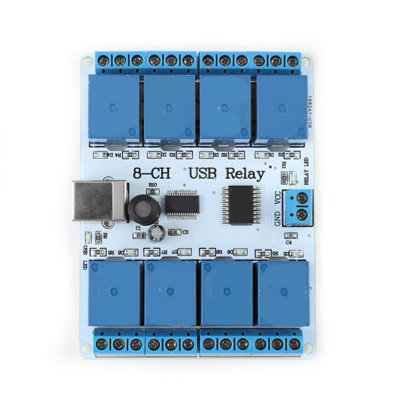 8-Channel 12VDC USB Relay Controller Module for Robotics and Automation